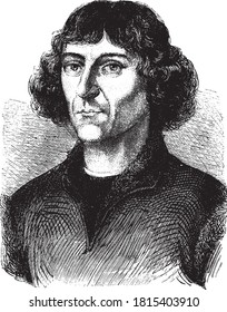 Nicolaus Copernicus, Vintage engraving. From Popular France, 1869.