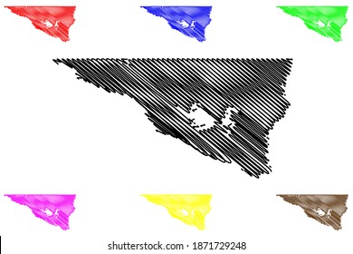 Nicollet County, Minnesota (U.S. county, United States of America, USA, U.S., US) map vector illustration, scribble sketch Nicollet map