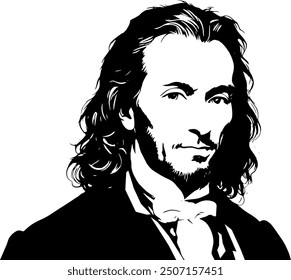 nicolo paganini classical composer talented musician silhouette black and white