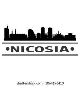 Nicosia Cyprus Skyline Silhouette Stamp City Design Vector Art Template