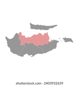 Nicosia district map, administrative division of Republic of Cyprus. Vector illustration.