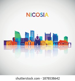 Nicosia skyline silhouette in colorful geometric style. Symbol for your design. Vector illustration.