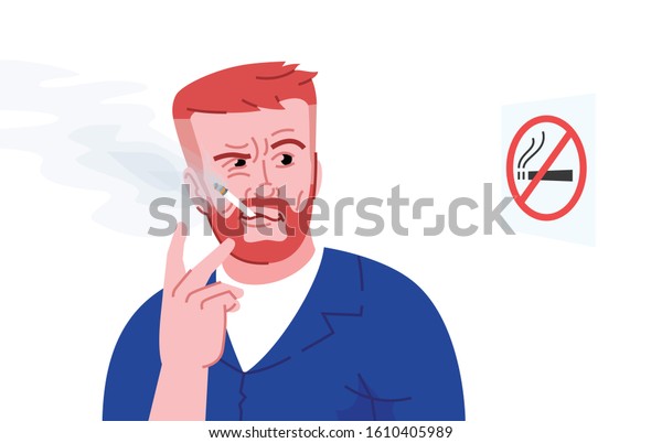 Nicotine Addiction Flat Color Vector Illustration Stock Vector (Royalty ...