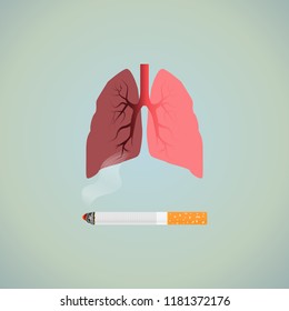 Nicotine Addiction Harmful Lungs Cigarette Turning Stock Vector ...