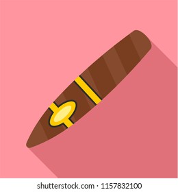 Nicotine cigar of cuba icon. Flat illustration of nicotine cigar of cuba vector icon for web design