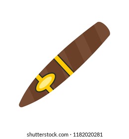 Nicotine cigar of cuba icon. Flat illustration of nicotine cigar of cuba vector icon for web design