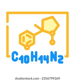 nicotine formula color icon vector. nicotine formula sign. isolated symbol illustration