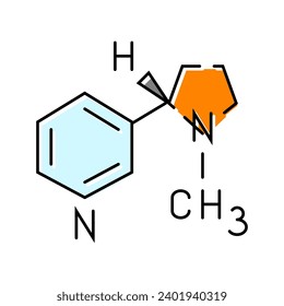 nicotine formula color icon vector. nicotine formula sign. isolated symbol illustration