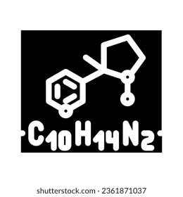nicotine formula glyph icon vector. nicotine formula sign. isolated symbol illustration