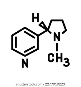 Nikotinformel Linie Symbol Vektor. Nikotinformationszeichen. isoliertes Kontursymbol