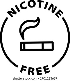 Nicotine Free Rounded Outline Icon