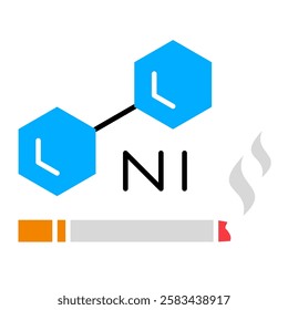 Nicotine Icon, Cigarette, Toxic, Vaping