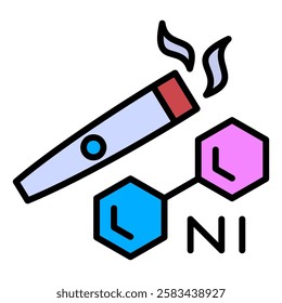 Nicotine Icon, Cigarette, Toxic, Vaping