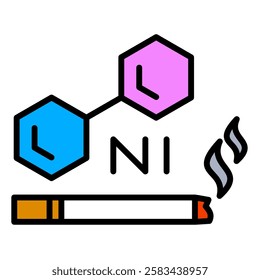 Nicotine Icon, Cigarette, Toxic, Vaping