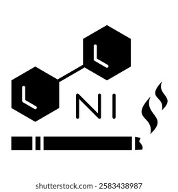 Nicotine Icon, Cigarette, Toxic, Vaping
