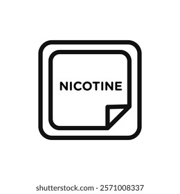 Nicotine patch icon flat line symbol set.