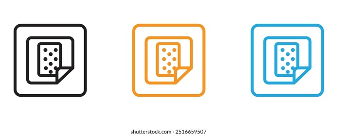 Nicotine patch icon Thin line illustration set