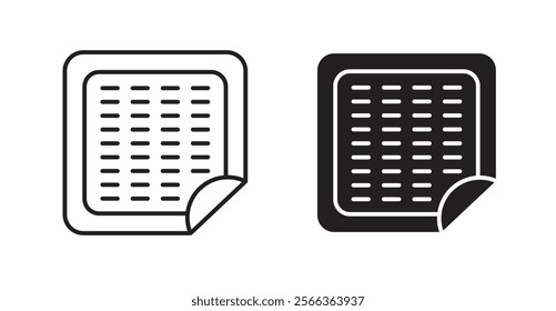 Nicotine patch icons in line stroke and flat versions