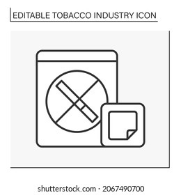  Nicotine patch line icon. Patch helps stop nicotine cravings. Trying to quit smoking.Tobacco industry concept. Isolated vector illustration. Editable stroke