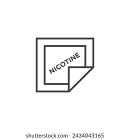 Nicotine Patch Vector Line Icon illustration.