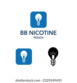 Nicotine pouch icon fav- Nicotine pouch in Light bulb- BB ABBREVIATION shaped light bulb