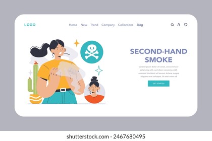 Nicotine Replacement Therapy web or landing. Woman showcases patch on wrist, journey to a smoke-free life. Effective alternative, taking control, embracing healthier path. Flat vector illustration