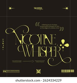 Nicotine Whisper Typography Design for Streetwear, Posters, Album Covers, and Other Creative Project