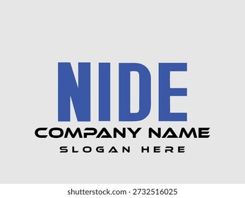 NIDE offwhite background, Modern, simple, minimal typographic design