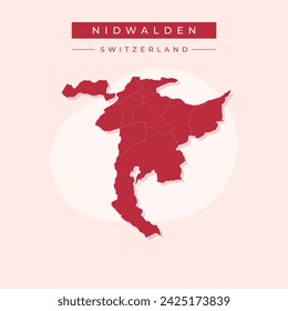 Nidwalden blank detailed outline map set - vector version