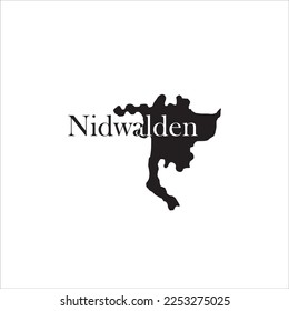 Nidwalden map and black lettering design on white background