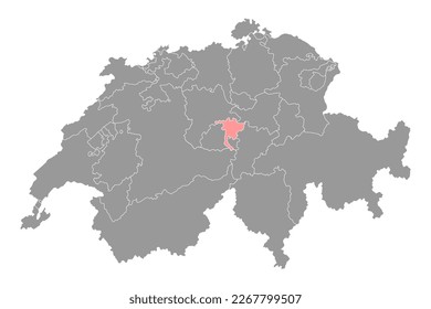 Nidwalden map, Cantons of Switzerland. Vector illustration.