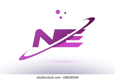 nie n i e  alphabet letter logo combination purple pink creative text dots company vector icon design template