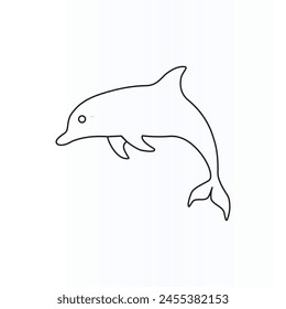 Niebedlich's Dolphin  A vector illustration of a dolphin in line art design.