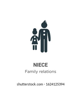 Niece glyph icon vector on white background. Flat vector niece icon symbol sign from modern family relations collection for mobile concept and web apps design.