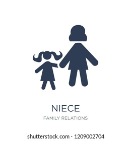 niece icon. Trendy flat vector niece icon on white background from family relations collection, vector illustration can be use for web and mobile, eps10