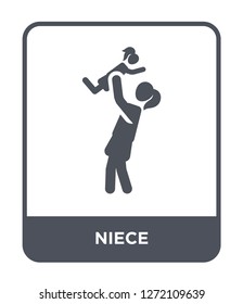 niece icon vector on white background, niece trendy filled icons from Family relations collection, niece simple element illustration