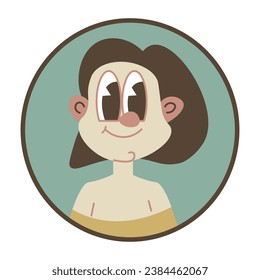 Niece portrait or avatar, isolated female character with smiling face. Icon for family tree, girl or kid with positive expression. Girl personage in circle. Vector in flat style illustration