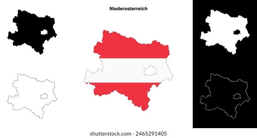 Niederosterreich state outline map set