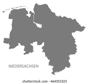 Niedersachsen Germany Map grey