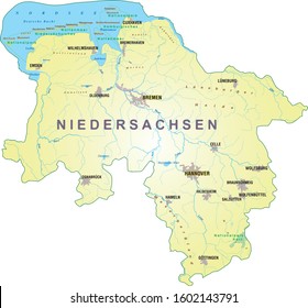 Niedersachsen (Lower Saxony) map Germany