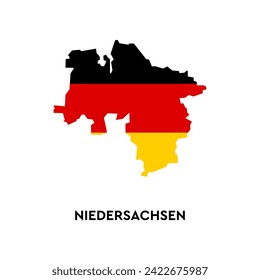 Niedersachsen outline. Germany city. Silhouette map.