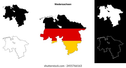 Niedersachsen state outline map set