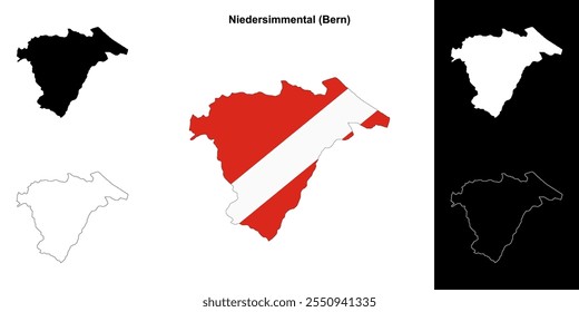 Niedersimmental blank outline map set