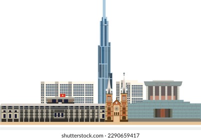 nietnam vector llustration style  building