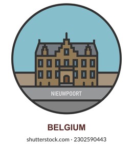 Nieuwpoort. Cities and towns in Belgium. Flat landmark