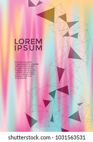 Nifty report template. Global network connection low poly grid. Interlinked nodes, atom, web or big data cloud structure concept. Information technology concept cover.