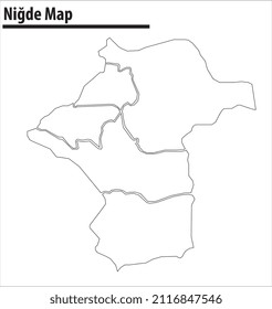 nigde map illustration vector city of turkey