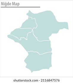 nigde map ilustración vector ciudad de turquía
