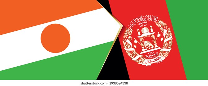 Niger and Afghanistan flags, two vector flags symbol of relationship or confrontation.