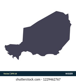 Niger - Africa Countries Map Icon Vector Logo Template Illustration Design. Vector EPS 10.